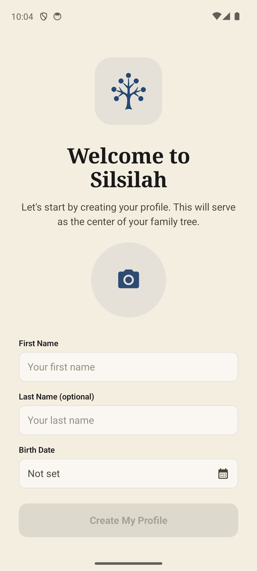 Creating your own profile on Android