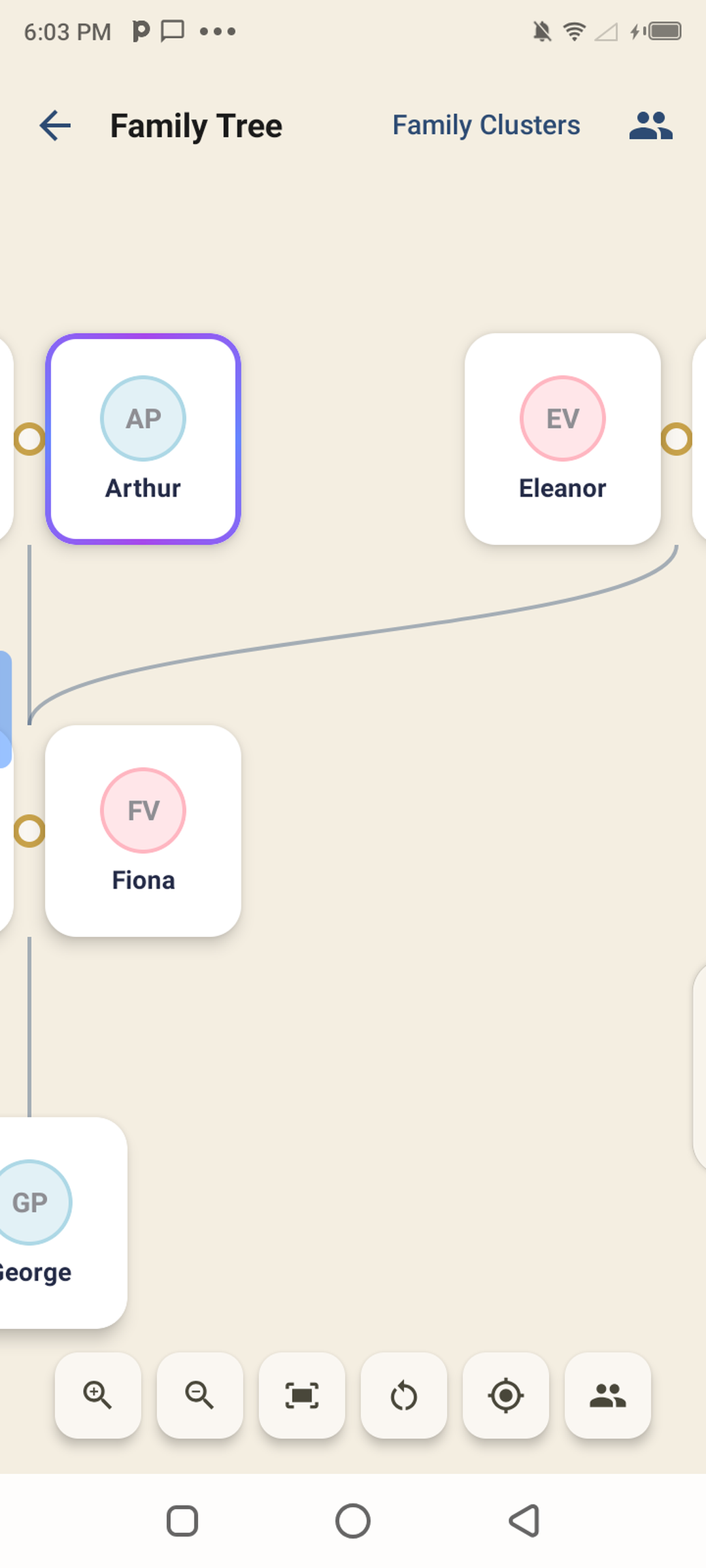 The family tree diagram on Android
